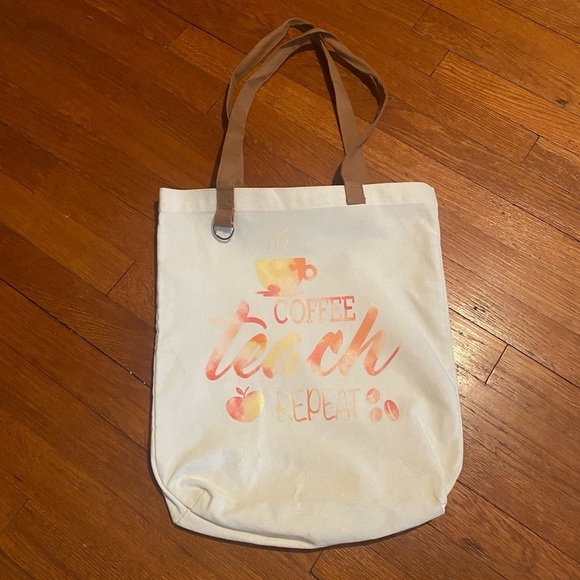 Handbags - Teacher Tote Bag ‘Coffee, Teach, Repeat’